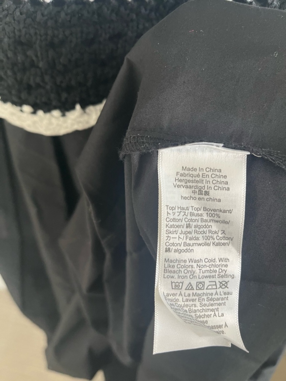 NWT madewell knit and poplin midi dress black and White combo Striped Crochet - Picture 8 of 8